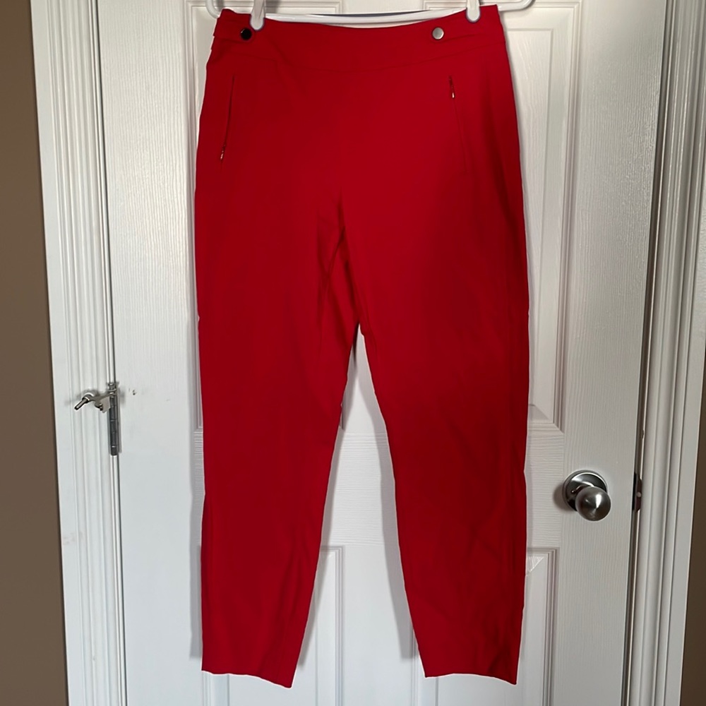 Red cropped pants. Size 10